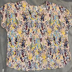 Zara Pink and Yellow Floral Blouse